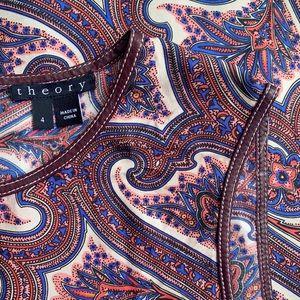 Theory Paisley Silk Dress, Size 4
